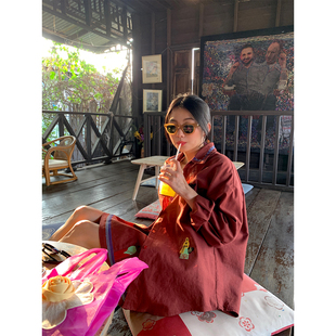 女两件套半身裙 衬衫 落落狷介一整套ootd穿搭套装 新小个子刺绣长袖