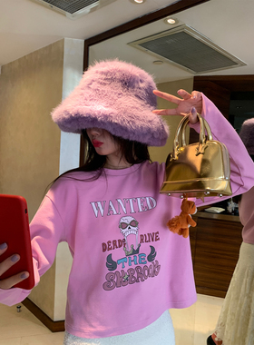 落落狷介 超好看内搭打底衫紫色长袖T恤女2025年新款秋冬薄绒上衣