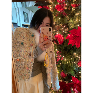 落落狷介短款 设计感小众呢子外套加棉 小香风毛呢外套女2025年新款