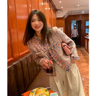 落落狷介今年流行小香风毛呢外套女2025年秋冬羊毛外套小个子女装