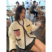 落落狷介 毛呢外套女2025年新款 宽松小个子小香风呢子外套设计感