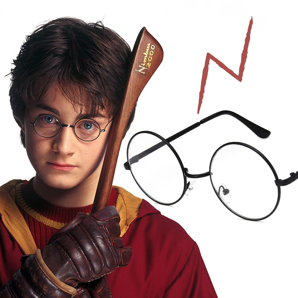 哈利波特同款眼镜经典复古圆形平光镜文艺Cosplay装饰道具男女潮