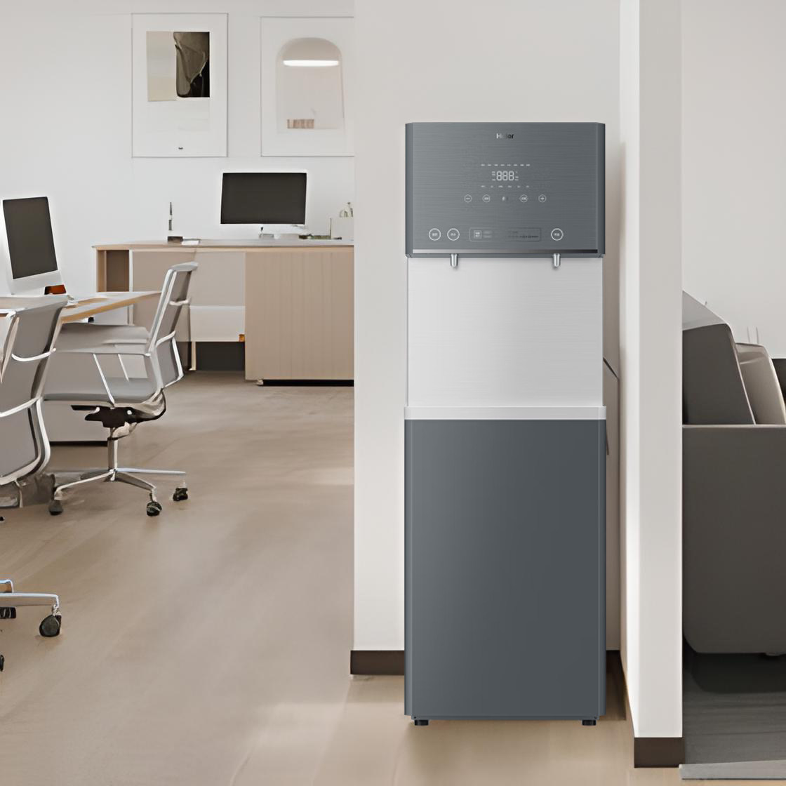 海尔商用净水器办公室冷热型净水直饮加热一体净饮水机RO反渗透