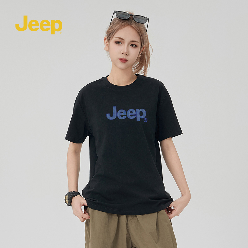 Jeep吉普2025夏季新款情侣圆领短袖T恤户外休闲半袖男P85DMKT191