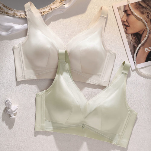 2506无磁光面无痕大胸显小胖MM无钢圈文胸罩大码薄款收副乳调整型