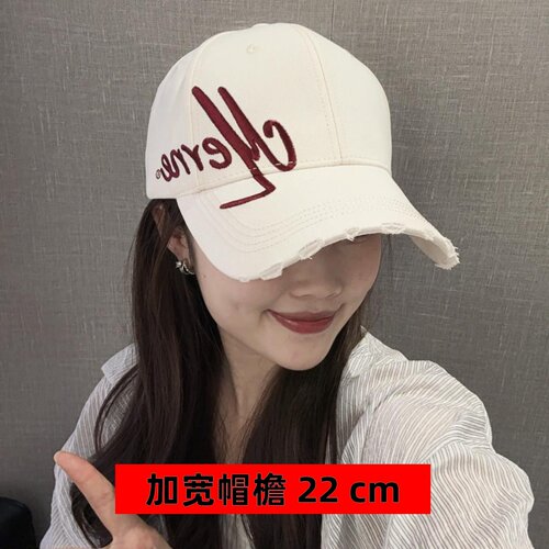 加大加深版刺绣棒球帽男女同款潮牌纯色宽帽檐鸭舌帽大头围显脸