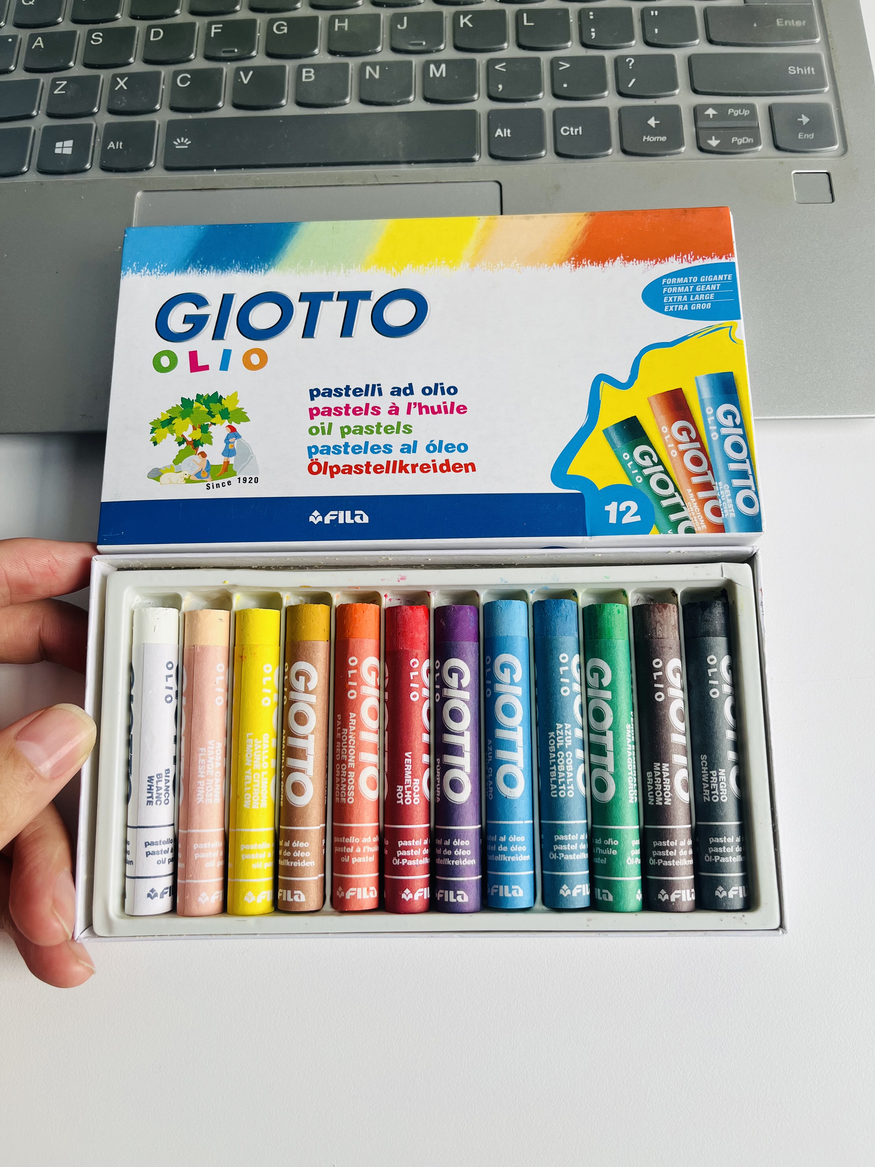 意大利GIOTTO齐多12色粗杆油画棒可水洗配方幼儿园画diy无毒蜡笔