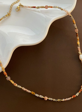 天然石串珠项链女2025新款