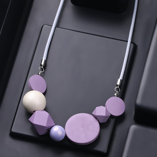 欧美个性夸张小众项链女款2025新款紫色装饰颈链锁骨链大气毛衣链