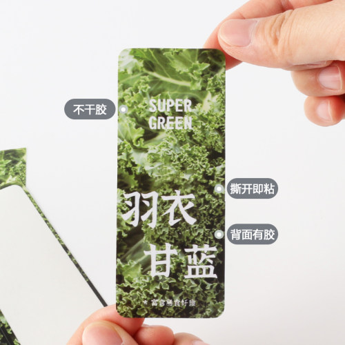 羽衣甘蓝贴纸~果蔬汁标签~方形纤体瓶不干胶~轻断食时间提示贴纸