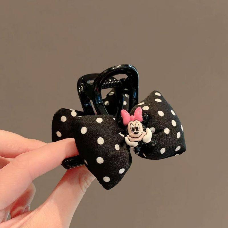 卡通米妮波点领结抓夹可爱小女孩盘发鲨鱼夹甜美百搭马尾顶夹发卡