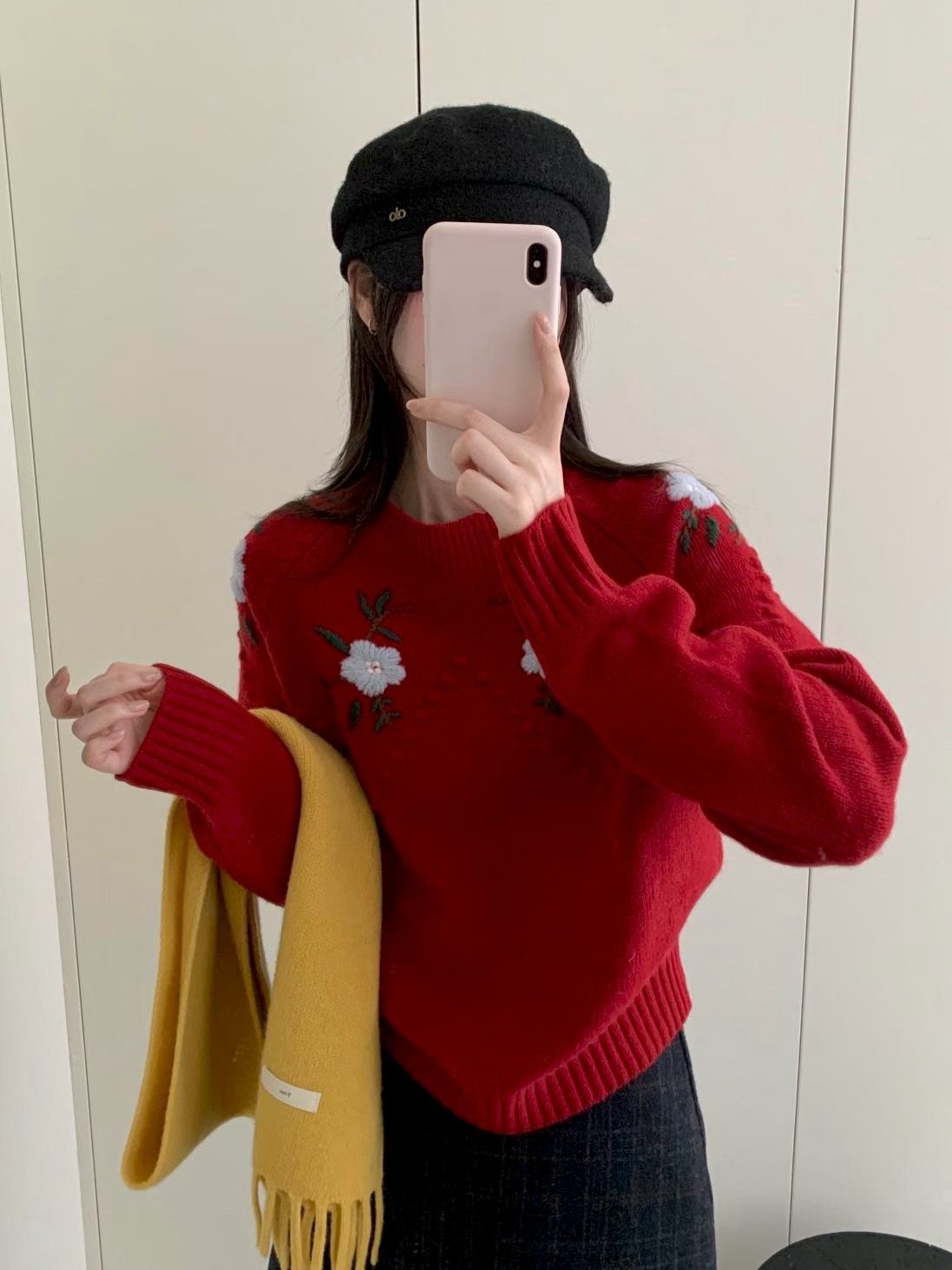 欧洲站2025秋冬新款圆领100%羊毛衫提花女宽松加厚保暖柔软舒适