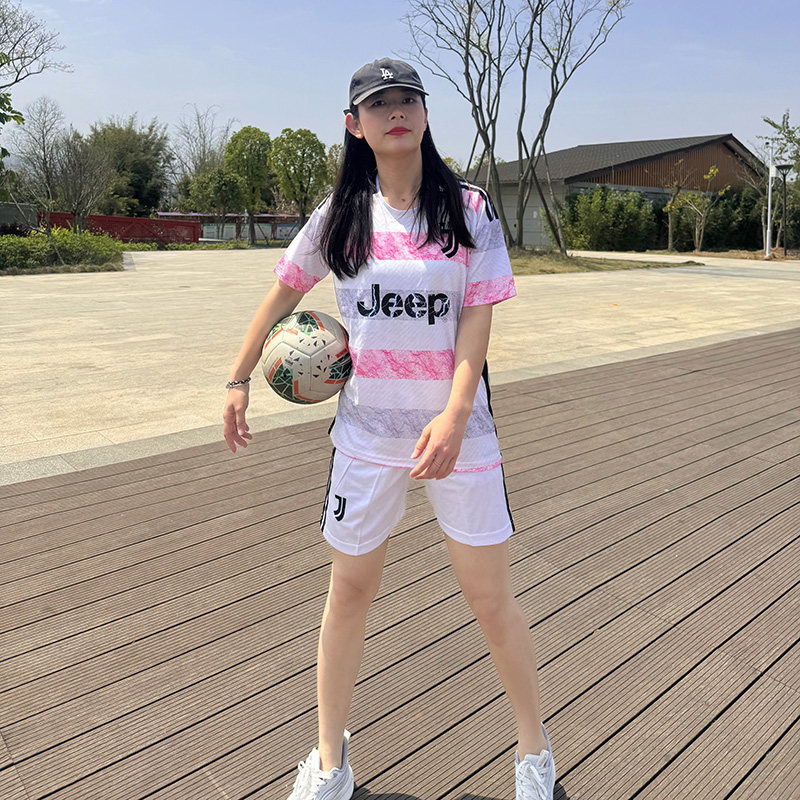 白色足球服女款套装宽松学生体育运动考试比赛训练服女生球衣短袖