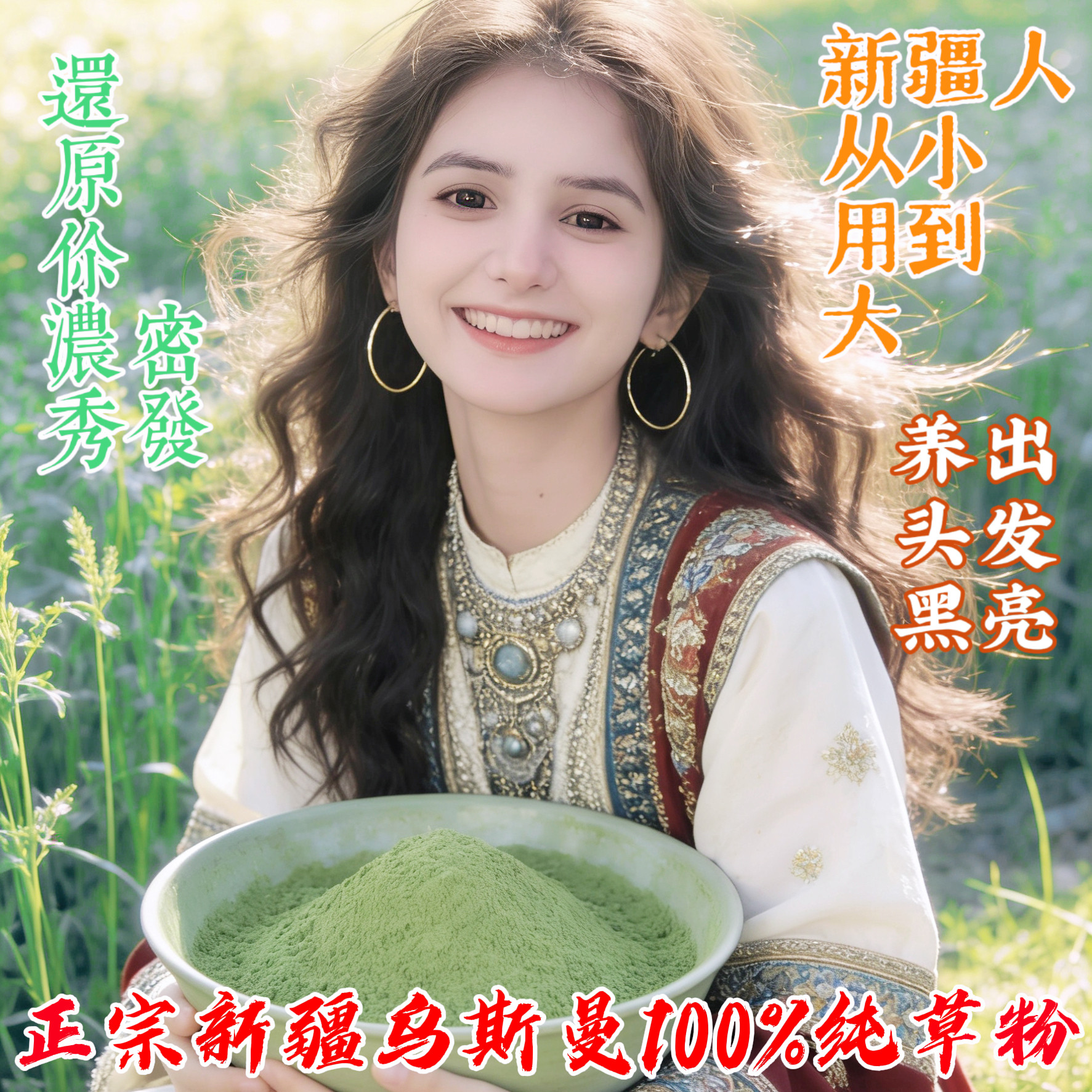 【包邮】新疆乌斯曼草粉乌斯玛草粉植物脱滋养发际线浓密洗发粉