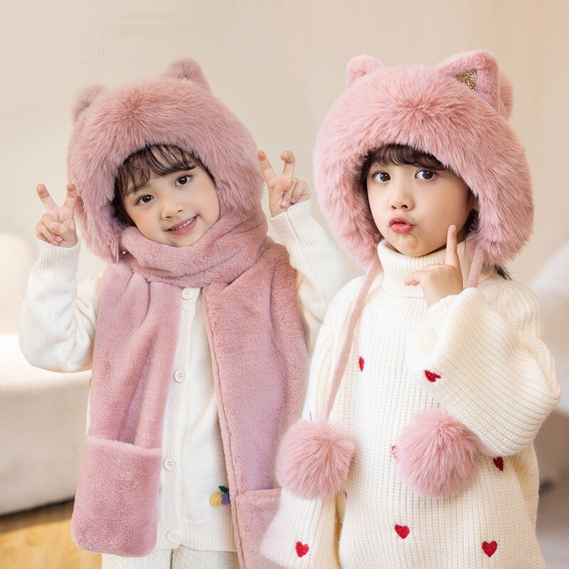 男女儿童围脖多种4-8岁套头帽