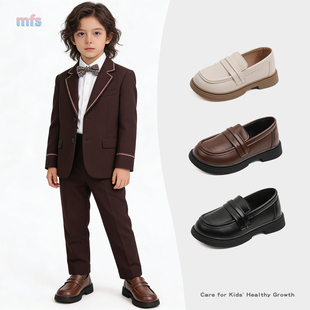 儿童英伦学院风小皮鞋JK乐福鞋2026春秋新款男女童一脚蹬公主单鞋