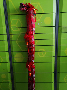 温州结婚习俗搬家乔迁陪嫁草席袋百子图草席袋红色草席收纳袋摆件