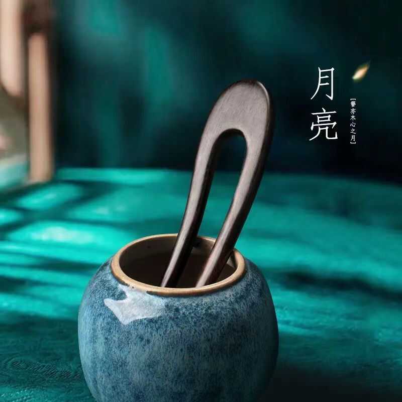 紫光黑檀木手工古典黑檀U型发钗