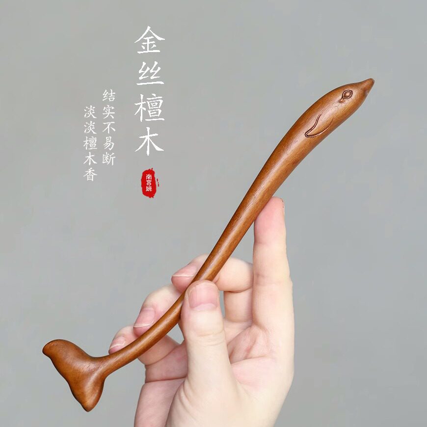【小海豚】发簪金丝檀木簪子新中式可爱小众盘发日常百搭女古风