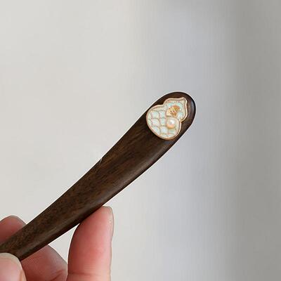 葫芦银杏叶大叶紫檀发簪简约盘发