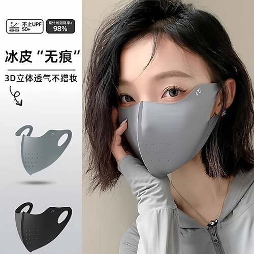 无痕防晒口罩女新款舒适透气高颜值3d立体护眼角冰感透气遮阳面罩