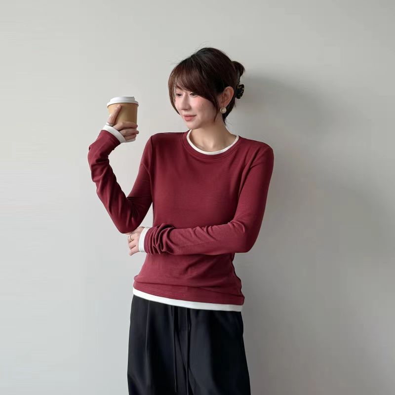 莱赛尔拼接运动长袖女