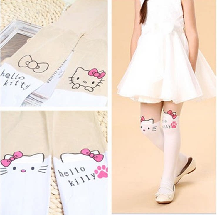 宝宝儿童假中筒拼接肉色连裤袜春秋女童肉色丝袜白色舞蹈袜打底裤