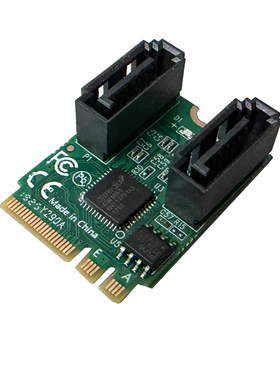 A+E M2 WIFI无线网卡插槽转成2个7P SATA3.0插槽 ASM1061 免驱