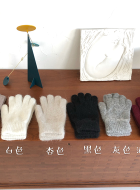韩国气质温柔ins冬季羊绒手套女保暖加绒手套女五指骑车手套男