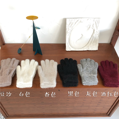 韩国温柔风早秋羊绒五指保暖手套
