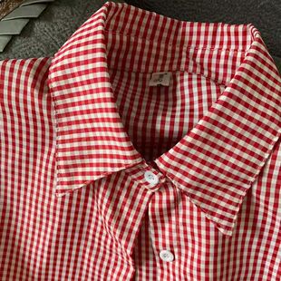 学生百搭上衣宽松衬衫 韩版 女 格子衬衣2025早春新款 日系ins潮长袖