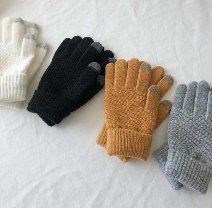 韩国ins复古触屏手套时尚加厚女