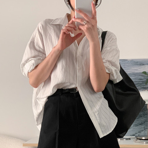 已出货 条纹长袖衬衣