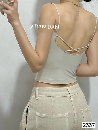 春夏季冰丝中DANDAN背交叉薄款加厚垫美背内衣打底聚拢内搭性感