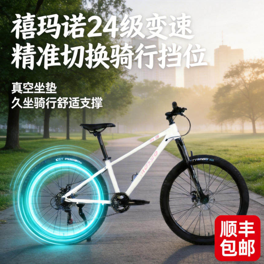 Mosso山地自行车奔影铝合金26寸双碟刹男女成人禧玛诺24速