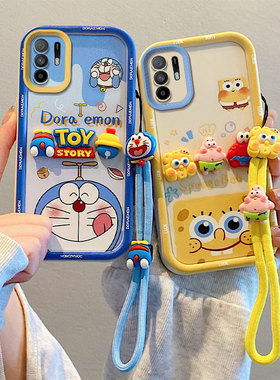 适用于OPPO A94 A95 5G手机壳Reno5Z Reno6Z F19Pro+硅胶软防摔全包边保护套 创意卡通贴公仔情侣