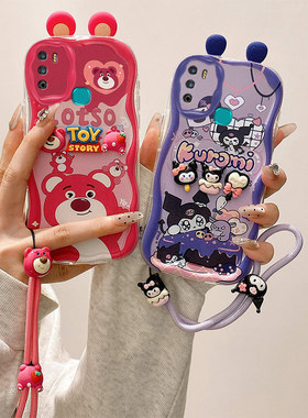 适用于Infinix Hot 11 Play手机壳 X688B硅胶耳朵款奶油保护套 创意卡通贴公仔情侣