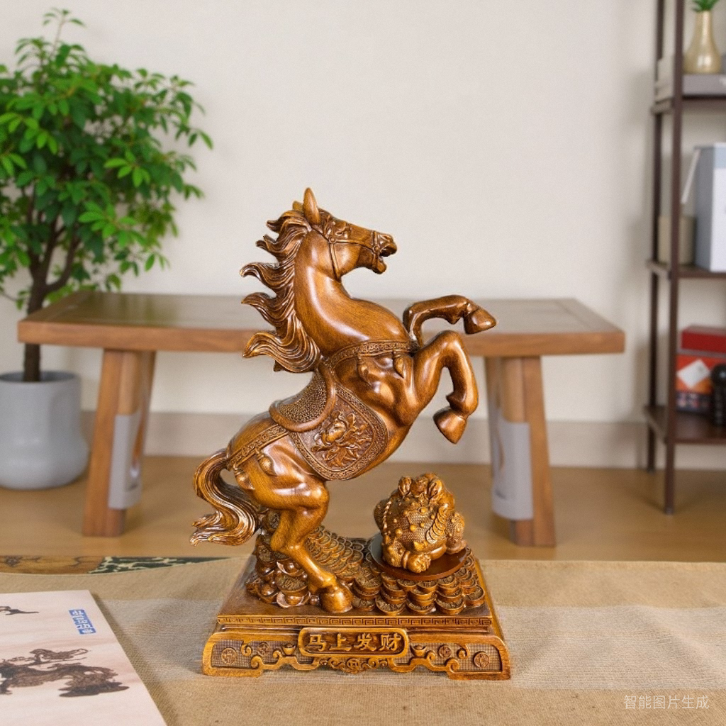 马上发财摆件马上有钱家居装饰品