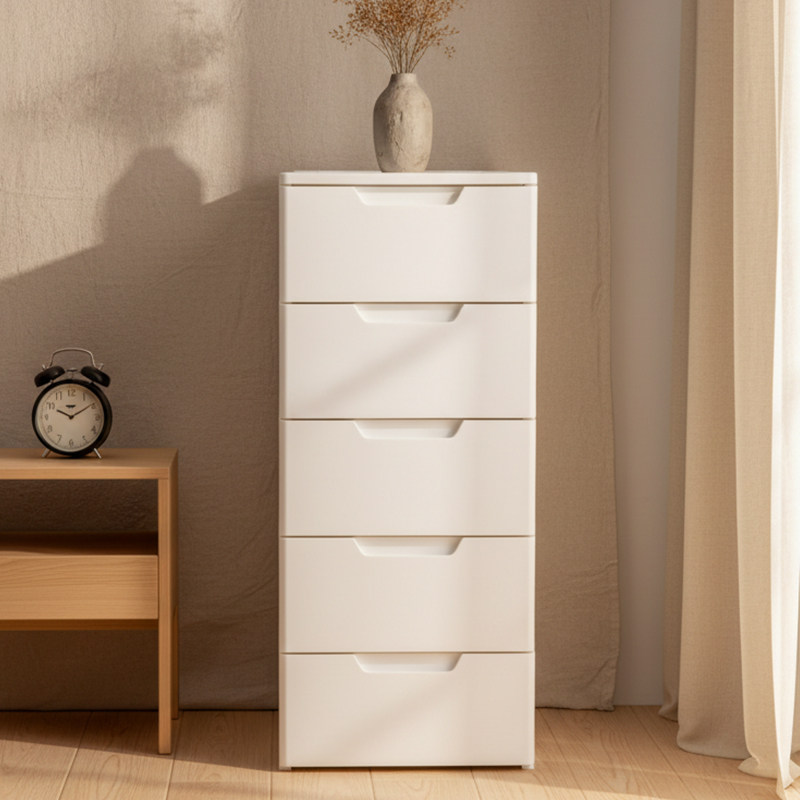 爱丽思收纳柜抽屉式加深加厚储物柜零食衣物整理柜塑料滑轮五斗柜