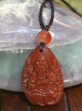 玉髓兔本命佛吊坠文殊菩萨