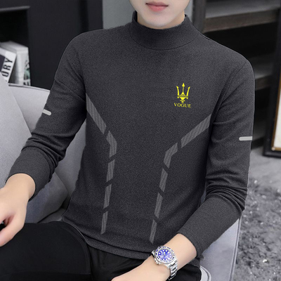 德绒恒温保暖内衣加绒加厚内搭男女打底衫半高领纯色长袖t恤秋衣