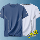 运动冰爽t恤百搭 速干透气男士 夏季 轻奢休闲圆领宽松冰丝网眼短袖