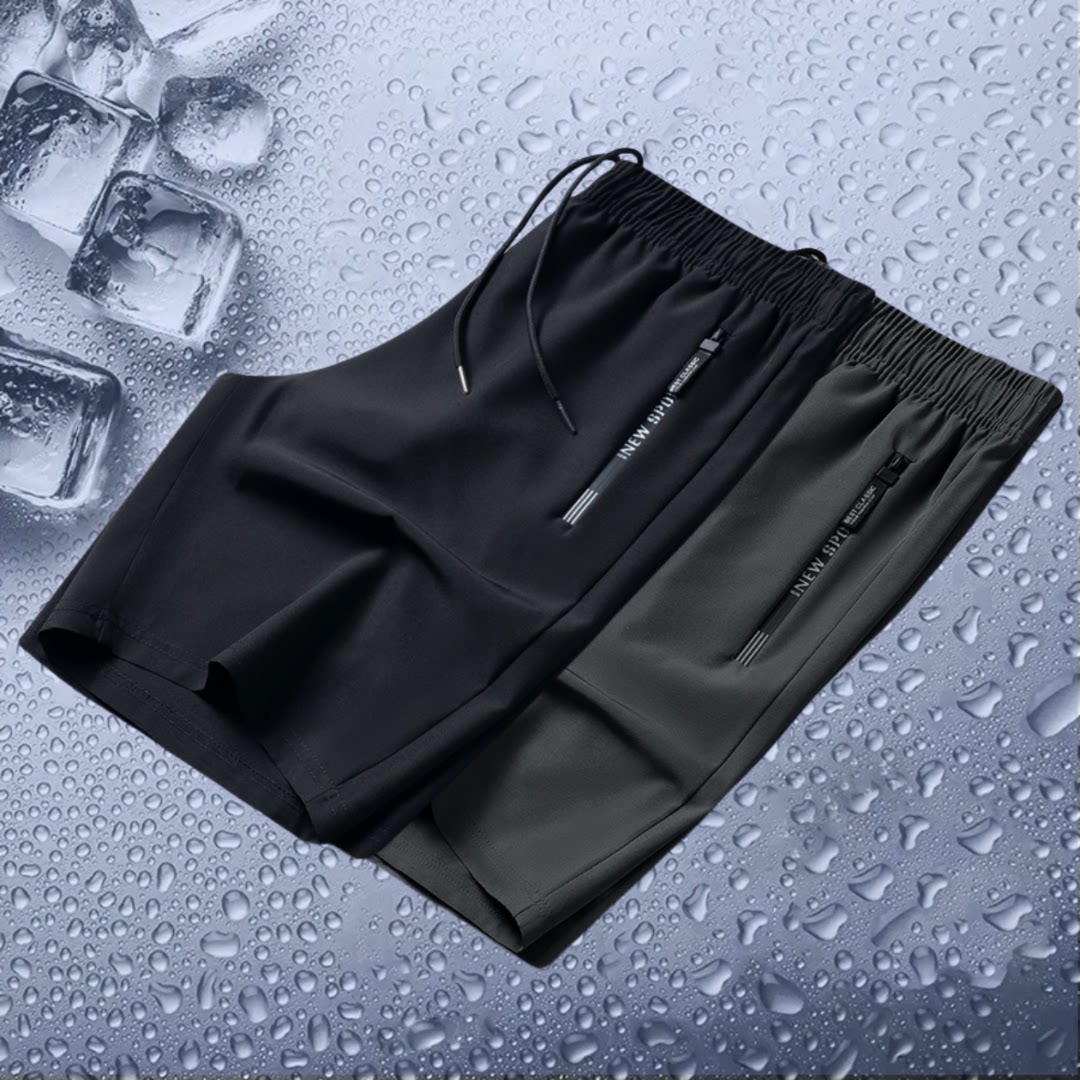 夏季运动大码速干宽松锦纶时尚冰丝薄款休闲五分短裤男士潮流百搭