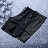 运动大码 男士 速干宽松锦纶时尚 休闲五分短裤 潮流百搭 冰丝薄款 夏季