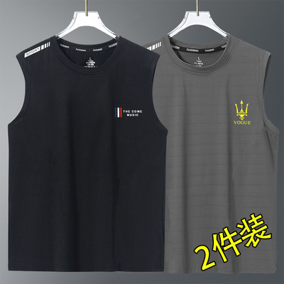 冰感运动背心男2025新款篮球服冰丝透气速干上衣健身无袖国潮t恤