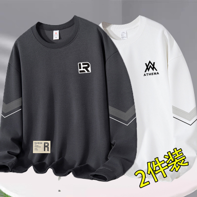 春秋2025新款爆款索罗娜卫衣男加厚无帽冬长袖圆领大码薄款外穿