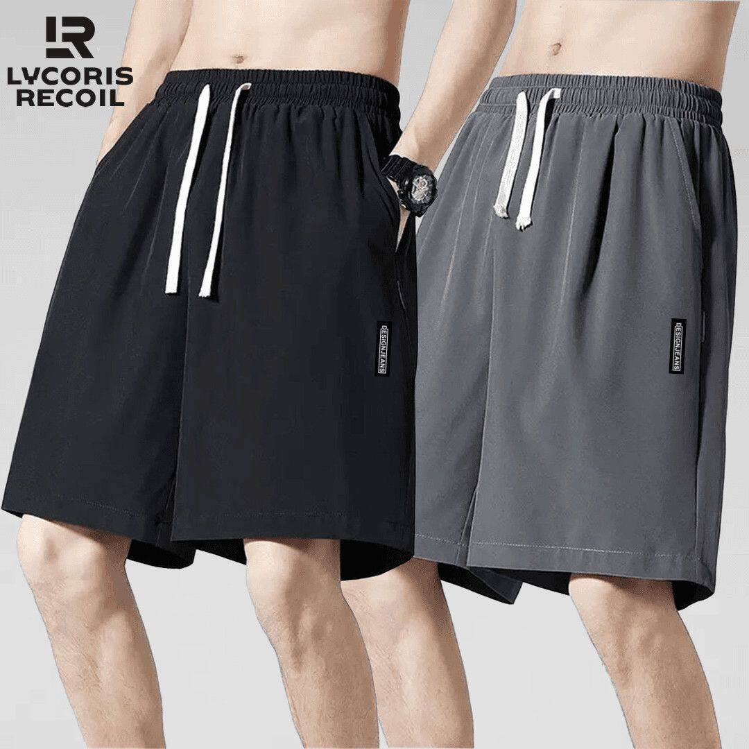 冰丝短裤男夏季透气五分裤百搭潮牌宽松大码男生运动休闲沙滩裤子