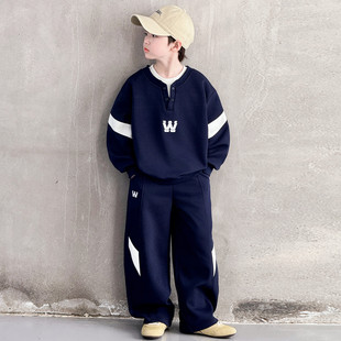 男童春装卫衣套装2026新款中大儿童春秋款时髦帅气运动服春季炸街