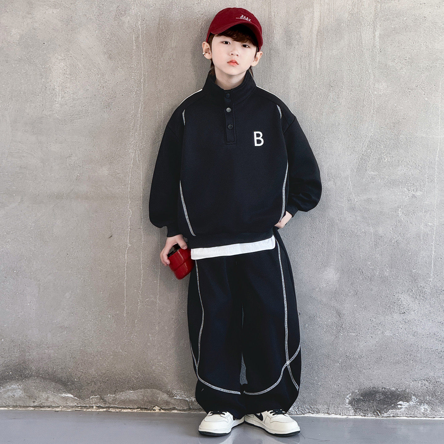 男童春装卫衣套装2026新款中大儿童春秋款时髦帅气运动服春季炸街