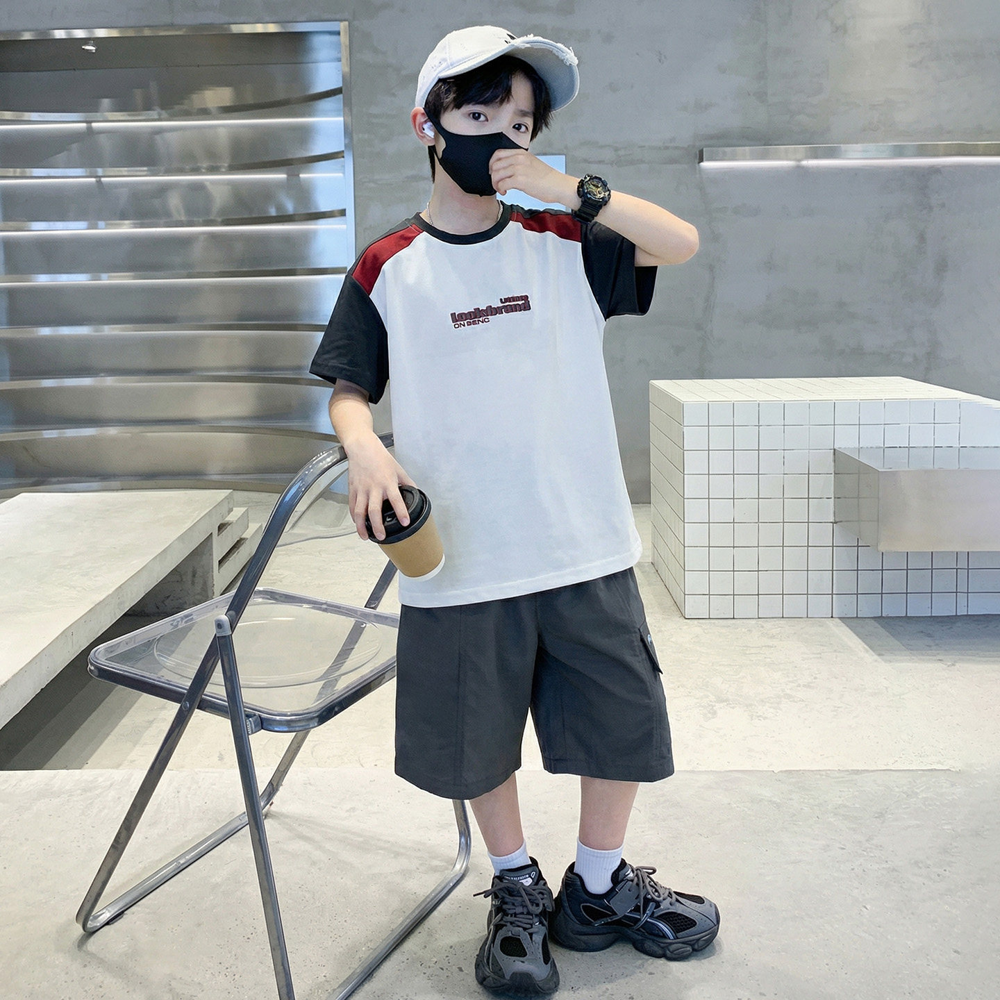 男童夏装套装2026新款洋气中大童男孩夏季帅气短袖短裤夏天两件套